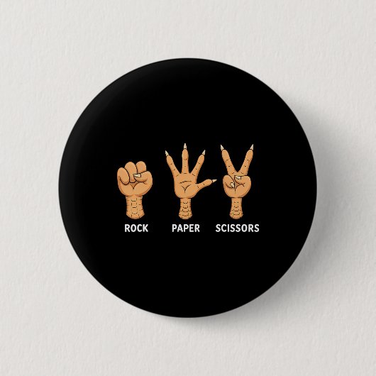 Steen Papier Schaar Handspel Vogelklauw Grappig Ch Ronde Button 5,7 Cm (Voorkant)
