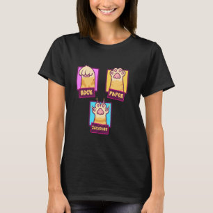 Steen Papier Schaar Kat Klauwen T-shirt Handspel P