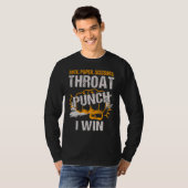 Steen Papier Schaar Keelstoot Ik Win T-shirt (Voorkant volledig)