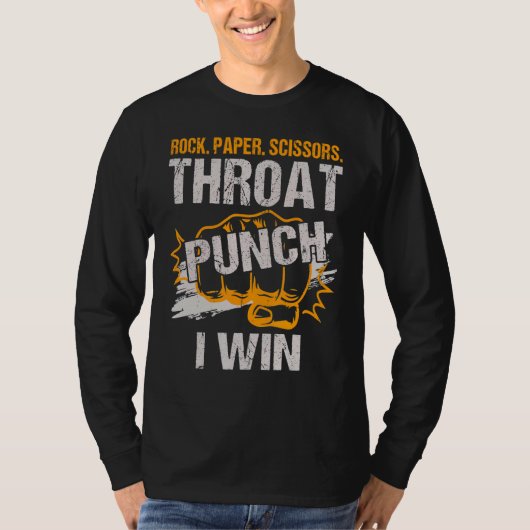 Steen Papier Schaar Keelstoot Ik Win T-shirt (Voorkant)