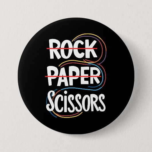 Steen Papier Schaar Lesbisch Grappig Gay Pride LGB Ronde Button 7,6 Cm (Voorkant)