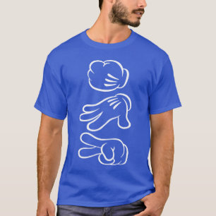 Steen Papier Schaar Mickey Mouse Hand vriend T-shirt