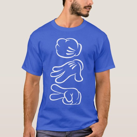 Steen Papier Schaar Mickey Mouse Hand vriend T-shirt (Voorkant)