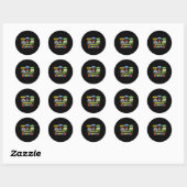 Steen papier schaar niets is beter dan grappig lez ronde sticker (Vel)