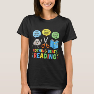 Steen papier schaar niets is beter dan grappig lez t-shirt