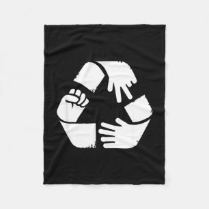 Steen papier schaar recycling symbool grappige han fleece deken