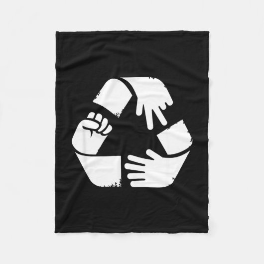 Steen papier schaar recycling symbool grappige han fleece deken (Voorkant)