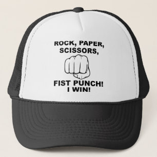 Steen Papier Schaar Vuist Stomp Grappige Bal Cap H Trucker Pet