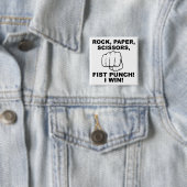 Steen Papier Schaar Vuist Stomp Grappige Knop Badg Vierkante Button 5,1 Cm (In situ)