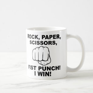 Steen Papier Schaar Vuist Stomp Grappige Mok