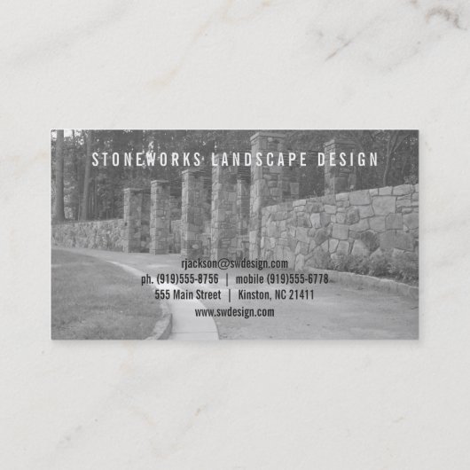 Steen Pergola/Landschapsarchitectuur Visitekaartje (Achterkant)