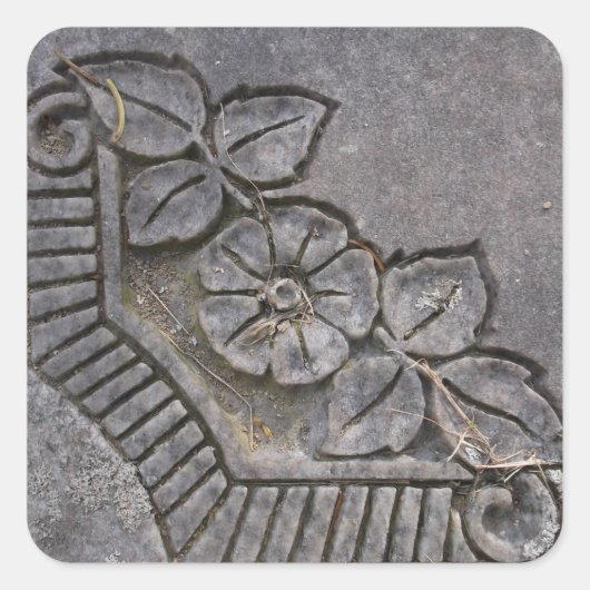 Steen Roos Vierkante Sticker (Voorkant)