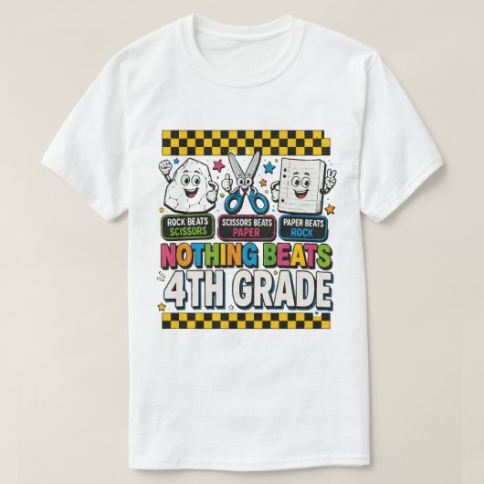 Steen Schaar Papier Niets Verslaat Groep 6 T-shirt (Design voorkant)