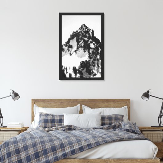 Steen, sneeuw en bomen canvas afdruk (Insitu (Slaapkamer))