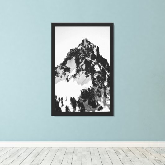 Steen, sneeuw en bomen canvas afdruk (Insitu (Houten vloer))