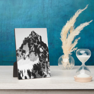 Steen, sneeuw en bomen fotoplaat