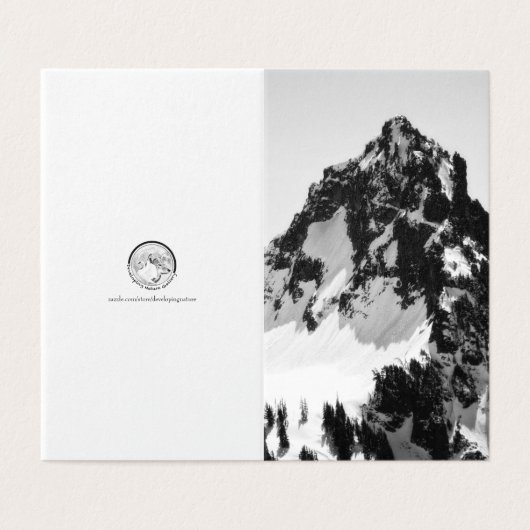 Steen, sneeuw en bomen kaart (Buitenkant ongevouwen)