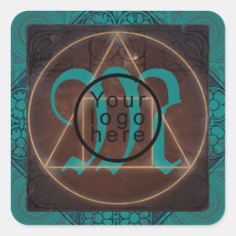 Steen van de filosoof esoterisch mystiek monogram vierkante sticker