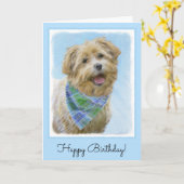 Steen van het traditionele Terrier Painting - Orig Kaart (Gele Bloem)