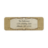 Steen wervelde op houten graan retour adreslabel etiket (Voorkant)