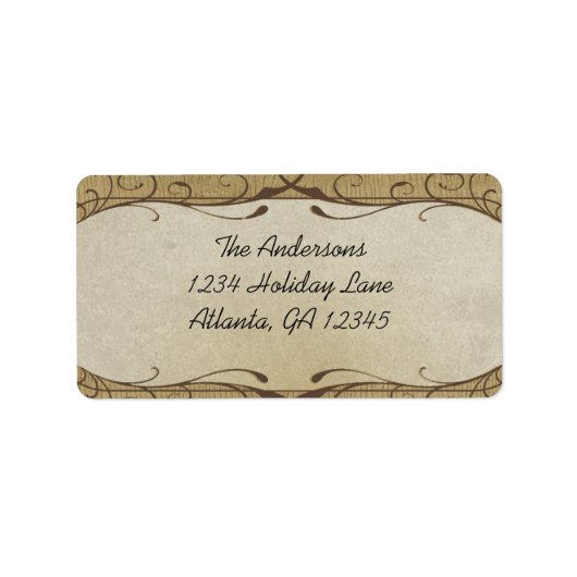 Steen wervelde op houten graan verzendlabel etiket (Voorkant)