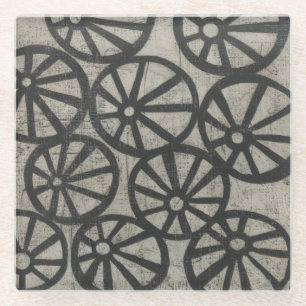 Steen - Wielen Glazen Onderzetter