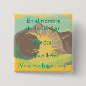 Steen! Word weggerold! ESP Vierkante Button 5,1 Cm (Voorkant)