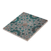 Steenachtige grijze getextureerde groene bladeren  tegeltje (Zijkant)