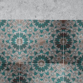 Steenachtige grijze getextureerde groene bladeren  tegeltje