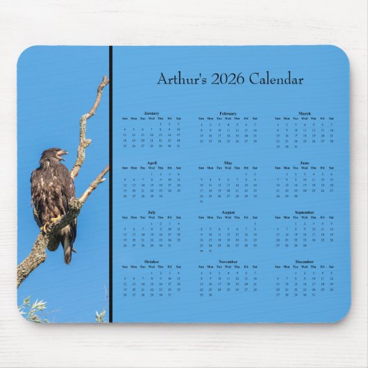 Steenarend: Aangepaste kalender voor heel jaar 202 Muismat (Voorkant)