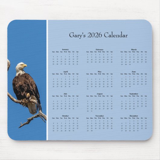 Steenarend: Aangepaste kalender voor heel jaar 202 Muismat (Voorkant)