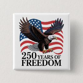 Steenarend Amerikaanse Vlag 250 Jaar Vrijheid Vierkante Button 5,1 Cm