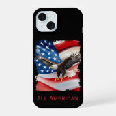 Steenarend & Amerikaanse vlag 4 juli iPhone 15 Case (Achterkant)