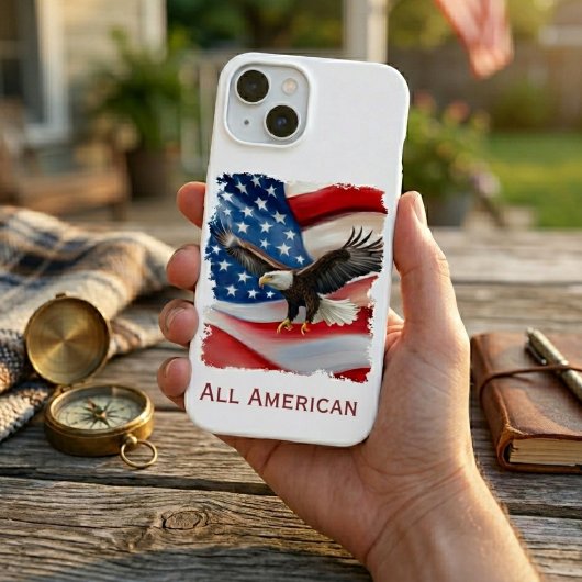 Steenarend & Amerikaanse vlag 4 juli iPhone 15 Case