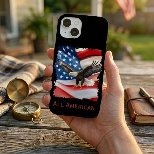 Steenarend & Amerikaanse vlag 4 juli iPhone 15 Case