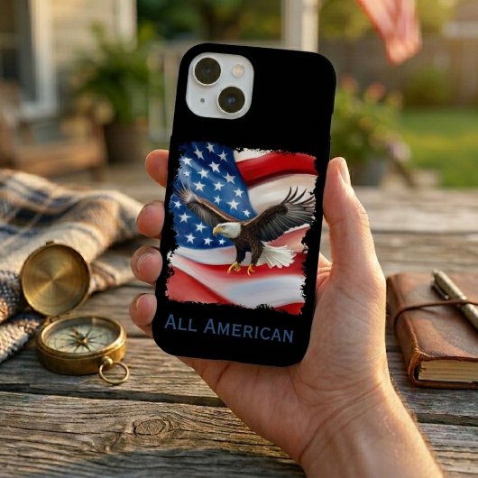 Steenarend & Amerikaanse vlag 4 juli iPhone 15 Case