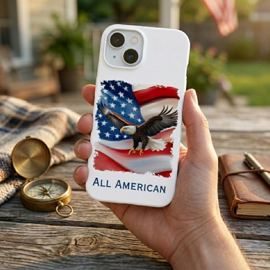 Steenarend & Amerikaanse vlag 4 juli iPhone 15 Case
