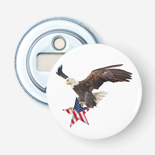 Steenarend Amerikaanse vlag Button Flesopener (Voorkant)