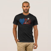 Steenarend, Amerikaanse Vlag Hart T-shirt (Voorkant volledig)