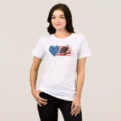 Steenarend, Amerikaanse Vlag Hart Tri-Blend Shirt (Voorkant volledig)