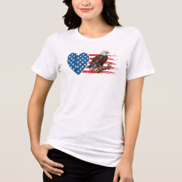 Steenarend, Amerikaanse Vlag Hart Tri-Blend Shirt