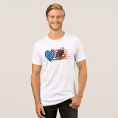 Steenarend, Amerikaanse Vlag Hart Tri-Blend Shirt (Voorkant volledig)