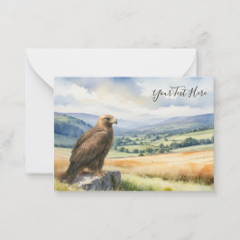Steenarend Aquarel Roofvogel Aangepaste Tekst Notitiekaartje
