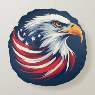 Steenarend cadeau voor hem – USA patriottische kun Rond Kussen