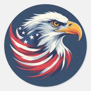 Steenarend cadeau voor hem – USA patriottische kun Ronde Sticker