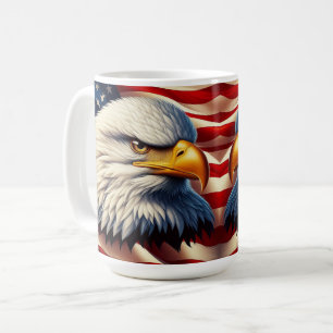 Steenarend die Amerikaanse patriottisme illustreer Koffiemok