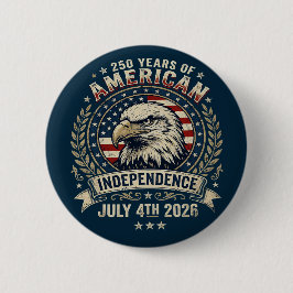 Steenarend-embleem 250 jaar Amerika Blauwe knop Ronde Button 5,7 Cm