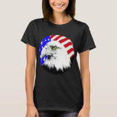 Steenarend en Amerikaanse Vlag Dames T-shirt (Voorkant)