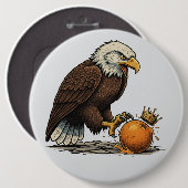 Steenarend en Oranje Ronde Button 6,0 Cm (Voorkant /achterkant)