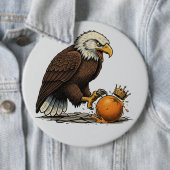Steenarend en Oranje Ronde Button 6,0 Cm (In situ)